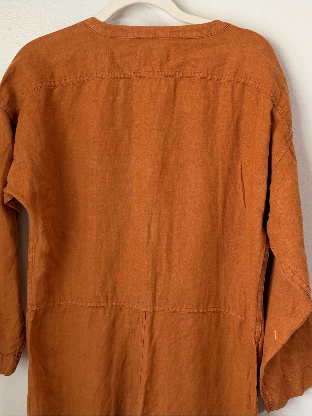Outerknown Retrograde Linen Jumpsuit Rustic Orange Boho Utility Coveralls XS - Picture 11 of 14
